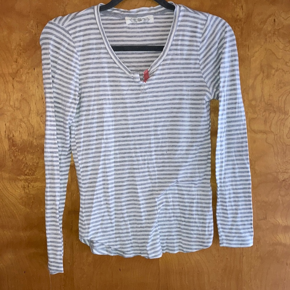 Pink Rose juniors Small Striped long sleeve top